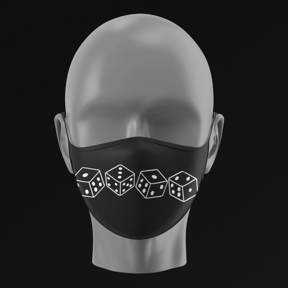 Black Face Masks with White HTV